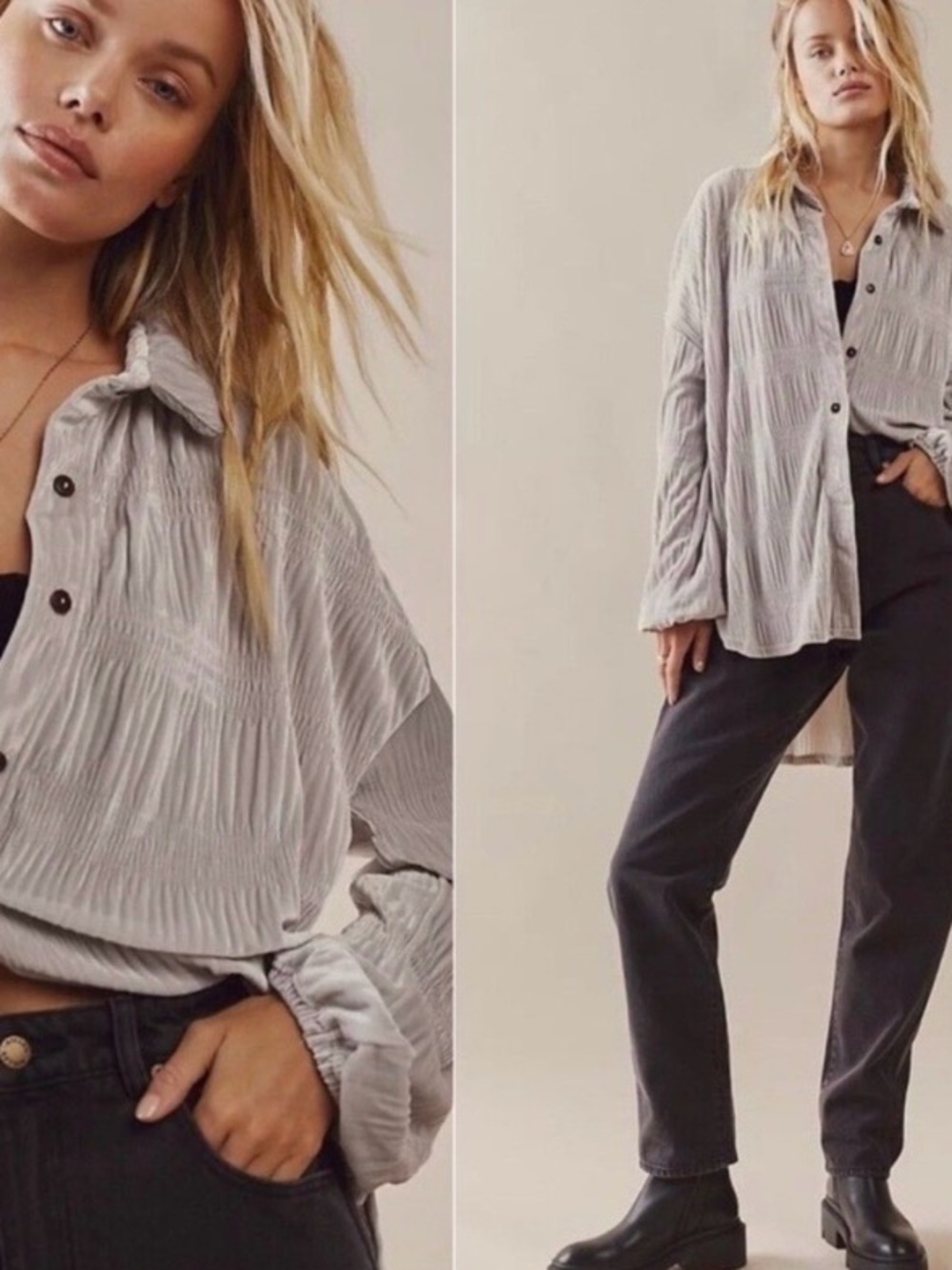 Free People My Best Top Winter Fog
Oversized Small